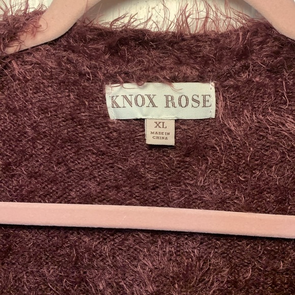 Knox Rose Embroidered Fuzzy Slouch Sweater - Picture 3 of 8